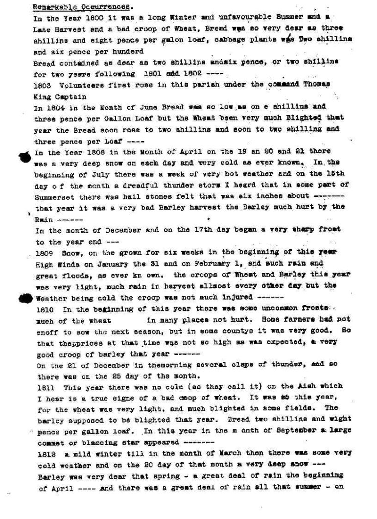 Thomas Burrough's Diary 1800