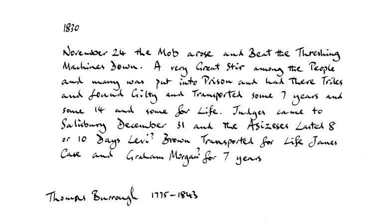 Thomas Burrough's Diary 1830