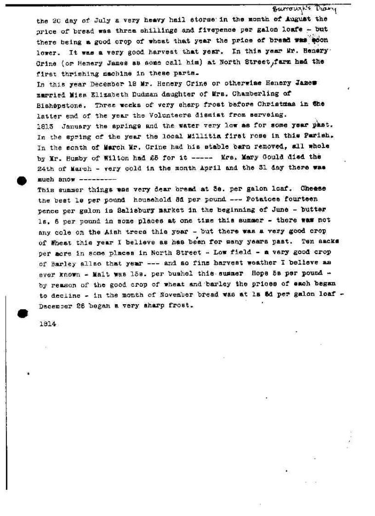 Thomas Burrough's Diary 1812