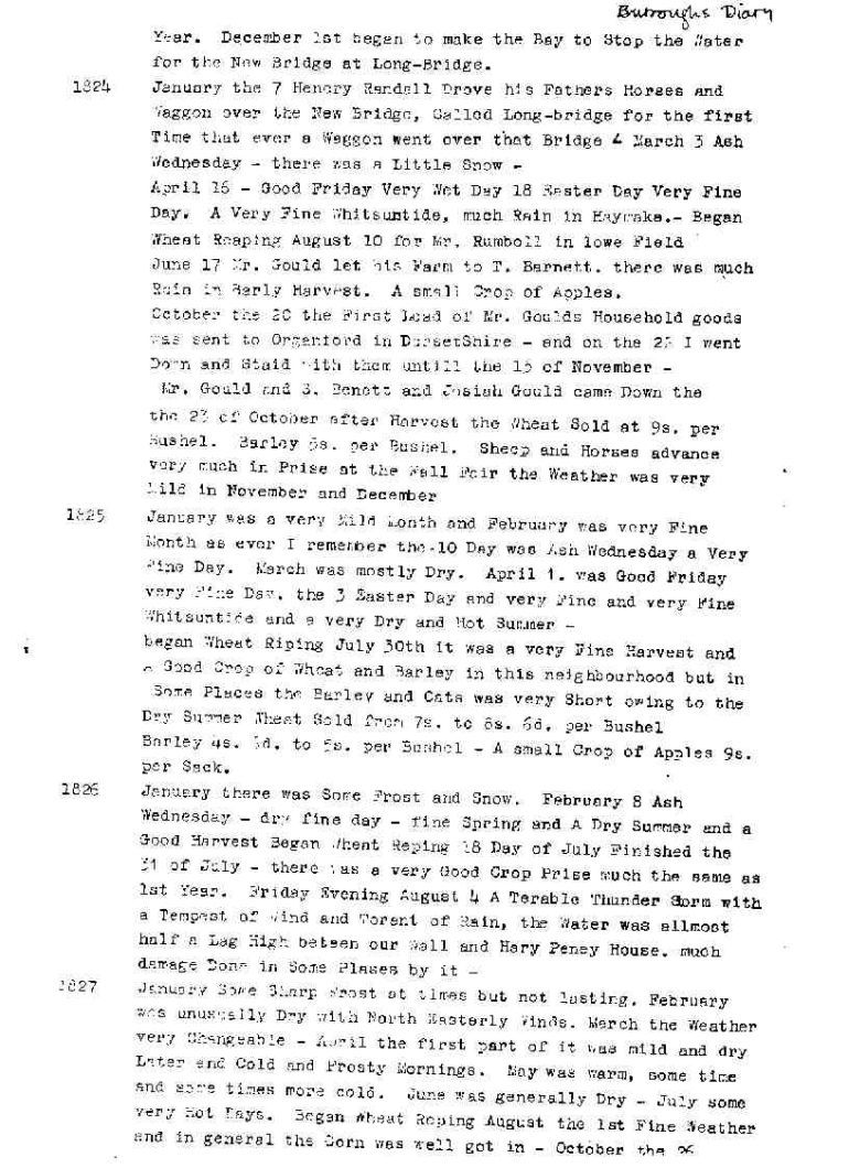 Thomas Burrough's Diary 1823