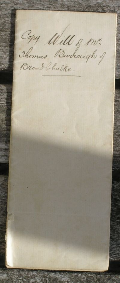 Thomas Burrough (2) Will front