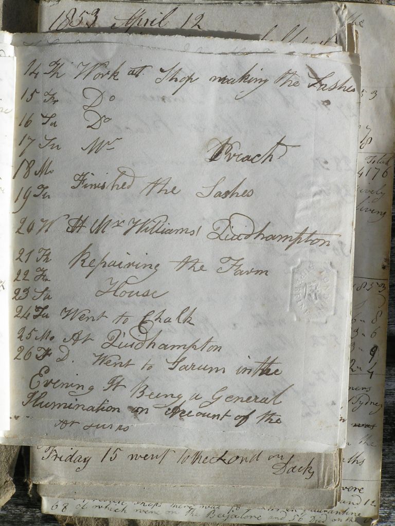 Thomas Burrough's Work Diary 1832 page 13