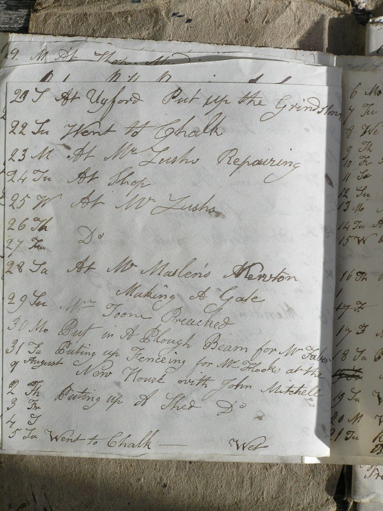 Thomas Burrough's Work Diary 1832 page 16