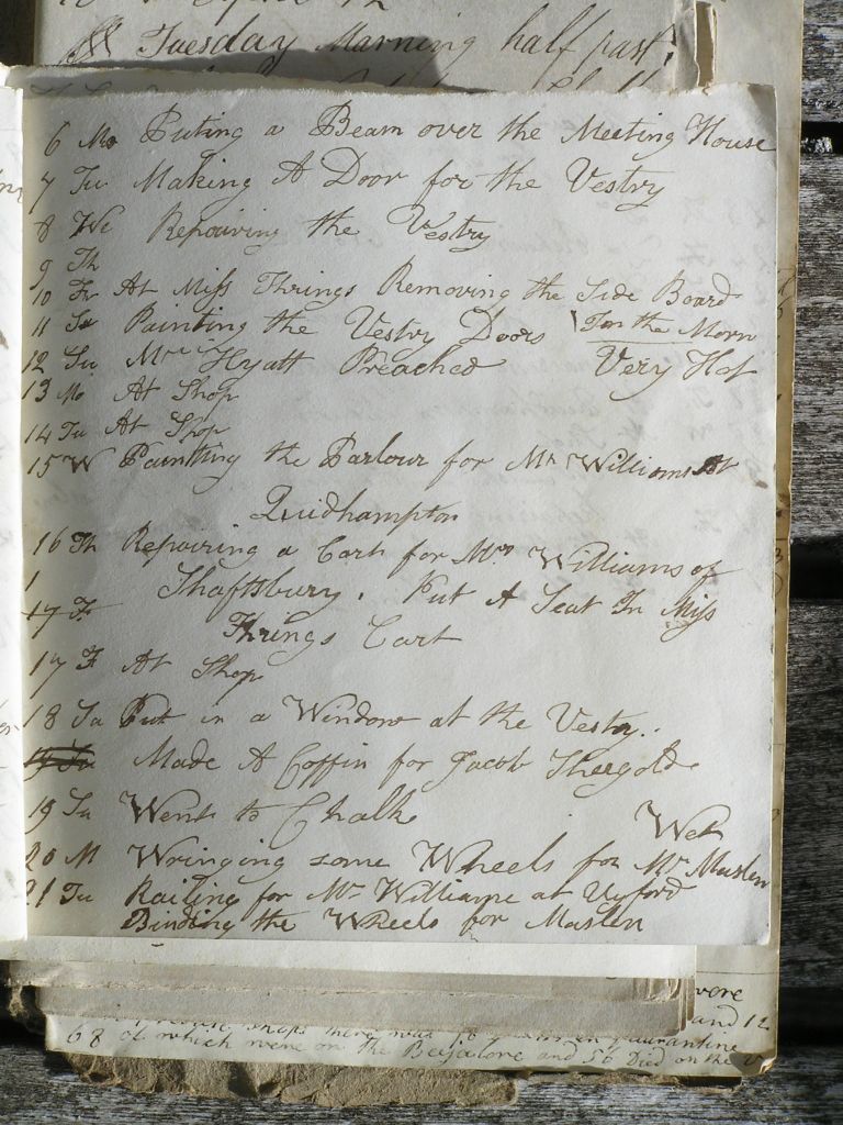 Thomas Burrough's Work Diary 1832 page 17