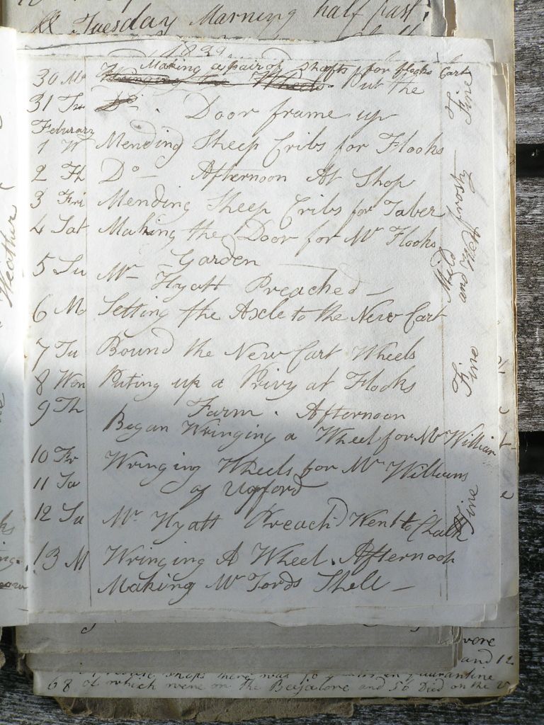 Thomas Burrough's Work Diary 1832 page 3