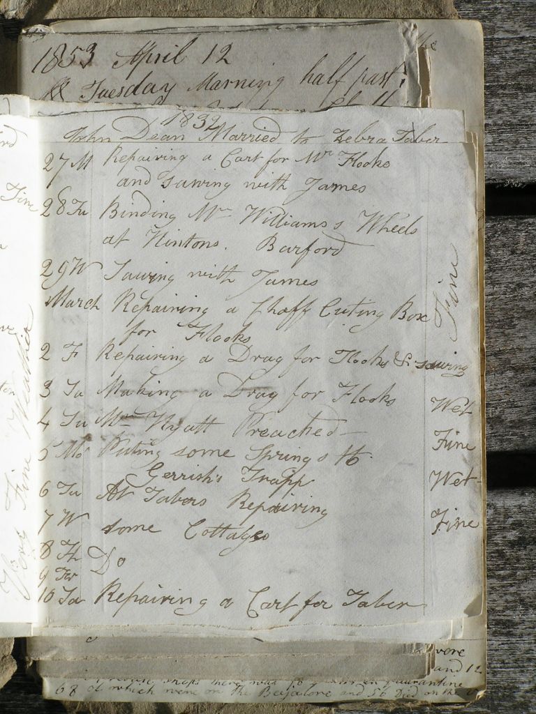 Thomas Burrough's Work Diary 1832 page 5