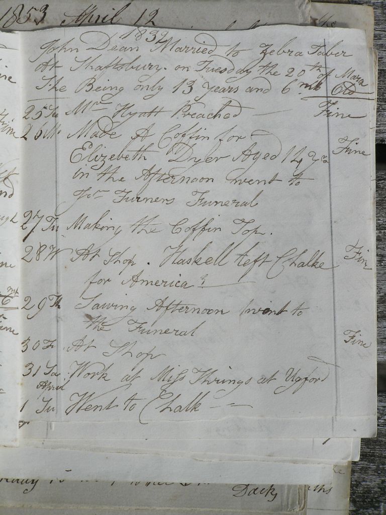 Thomas Burrough's Work Diary 1832 page 7