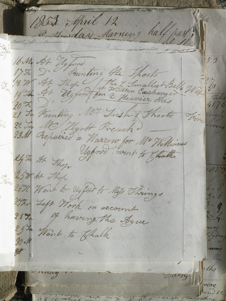 Thomas Burrough's Work Diary 1832 page 9
