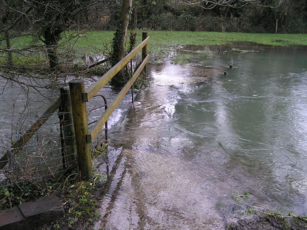 Flooding River Ebble on 26th December 2019